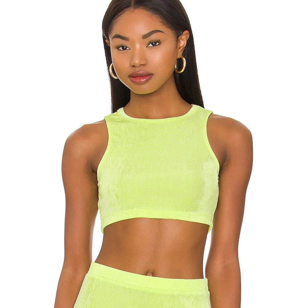 H:ours Natalia Crop Top in Acid Lime NWT Size Small